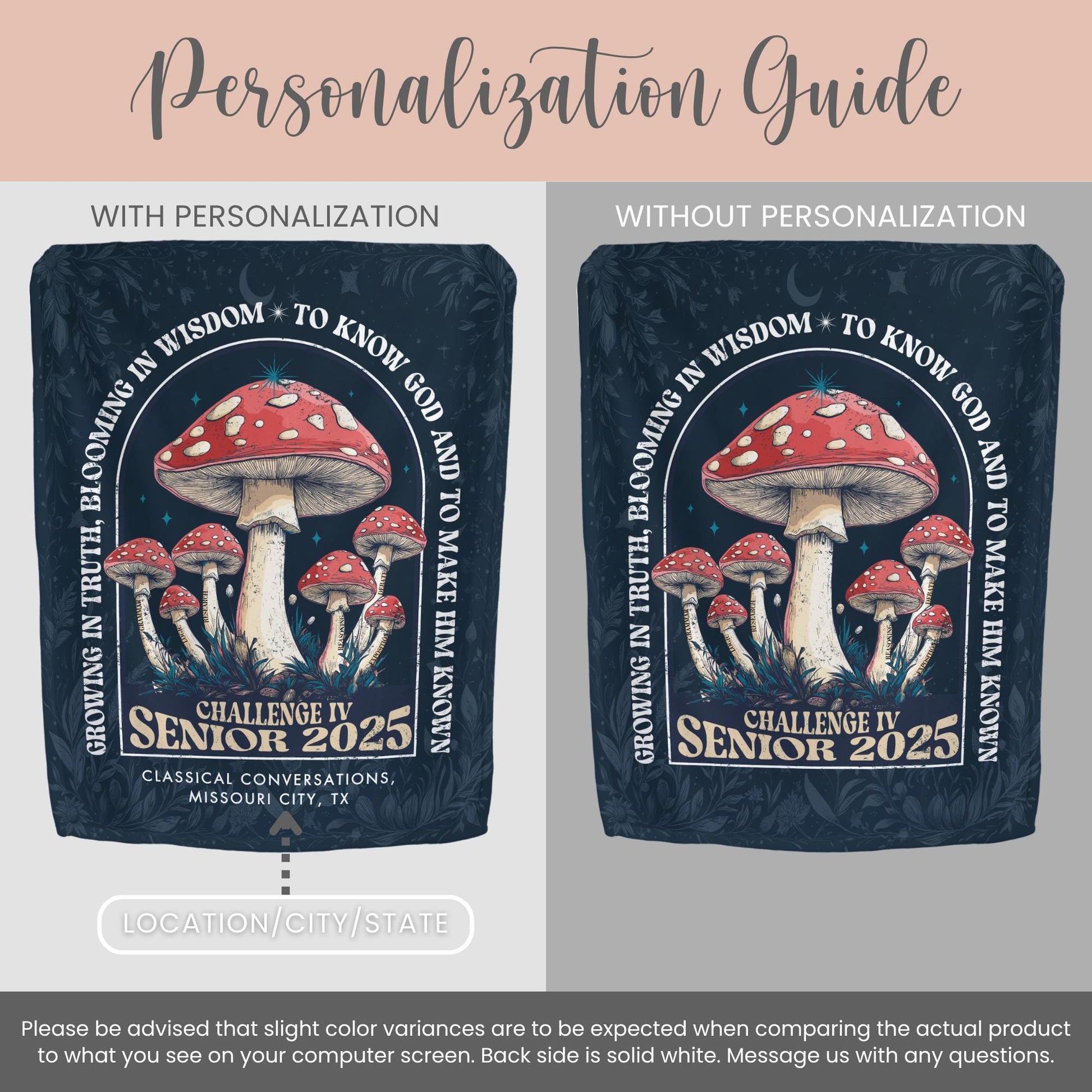 Personalized CC Challenge IV Minky Blanket Gift For Classical Conversations Challenge 4 Senior Plush Blanket Class Of 2025 Graduation Gift
