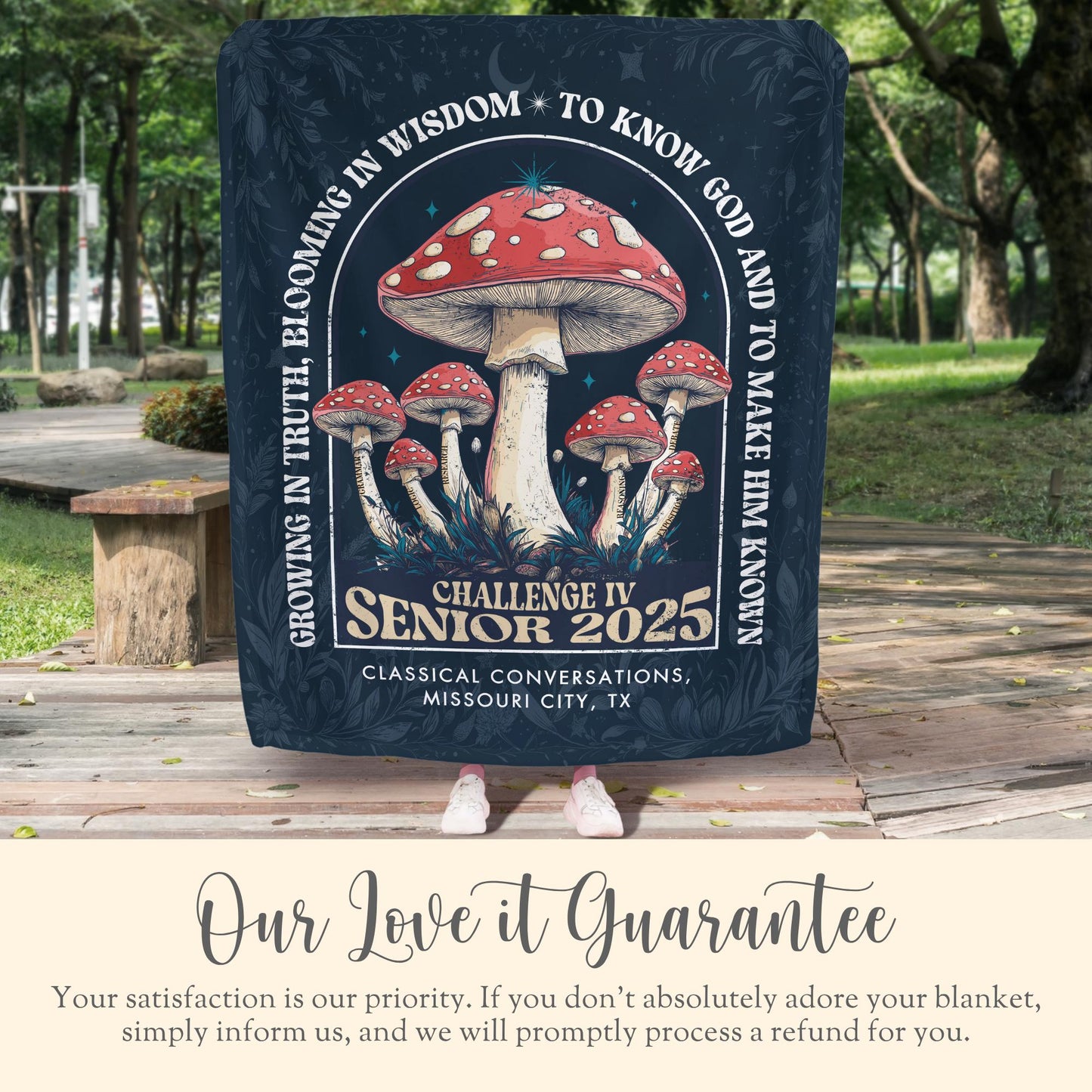 Personalized CC Challenge IV Minky Blanket Gift For Classical Conversations Challenge 4 Senior Plush Blanket Class Of 2025 Graduation Gift