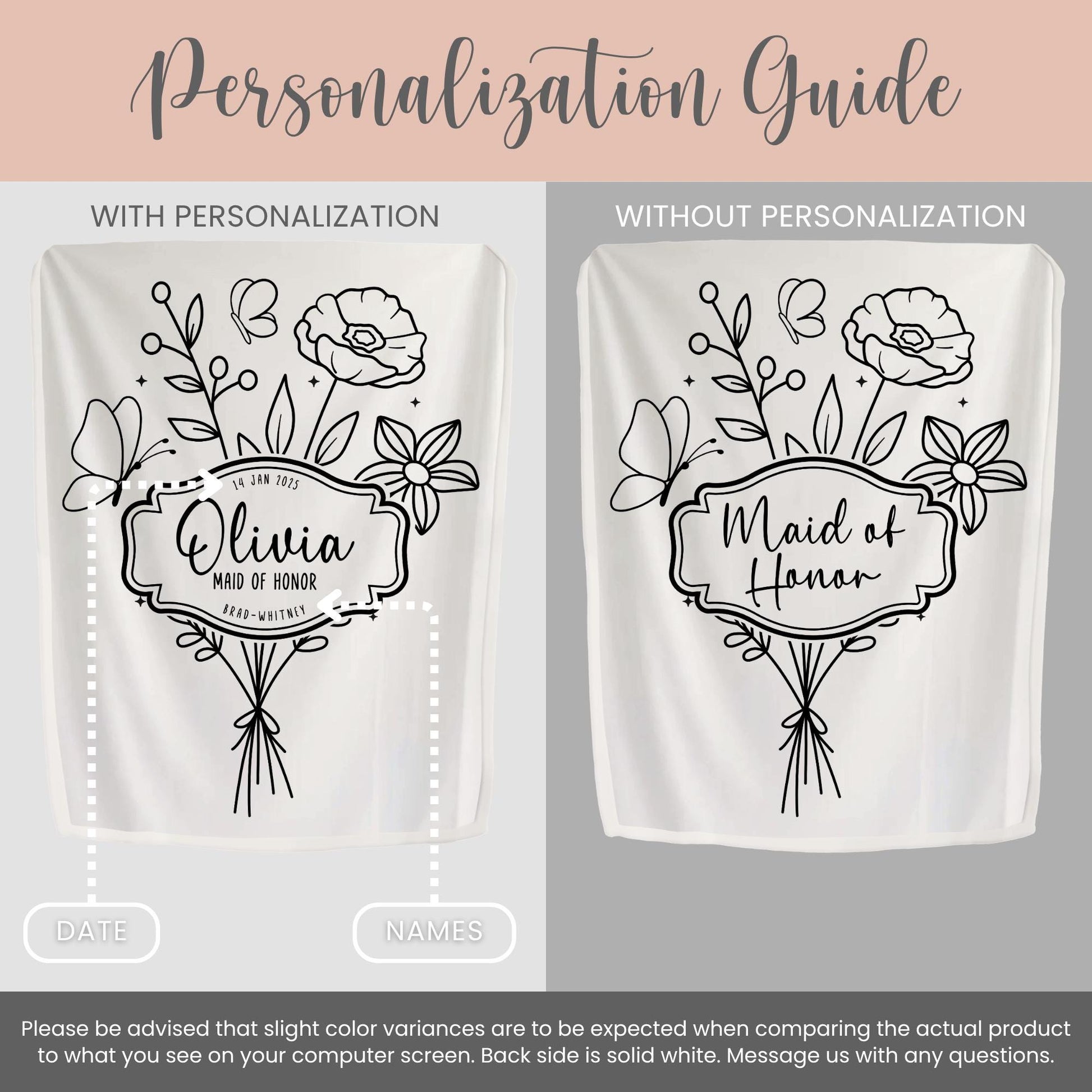 Personalized Maid of Honor Minky Blanket Gift for Maid of Honor Throw Wedding Proposal Gift Maid of Honor Plush Blanket Bridal Party Gift