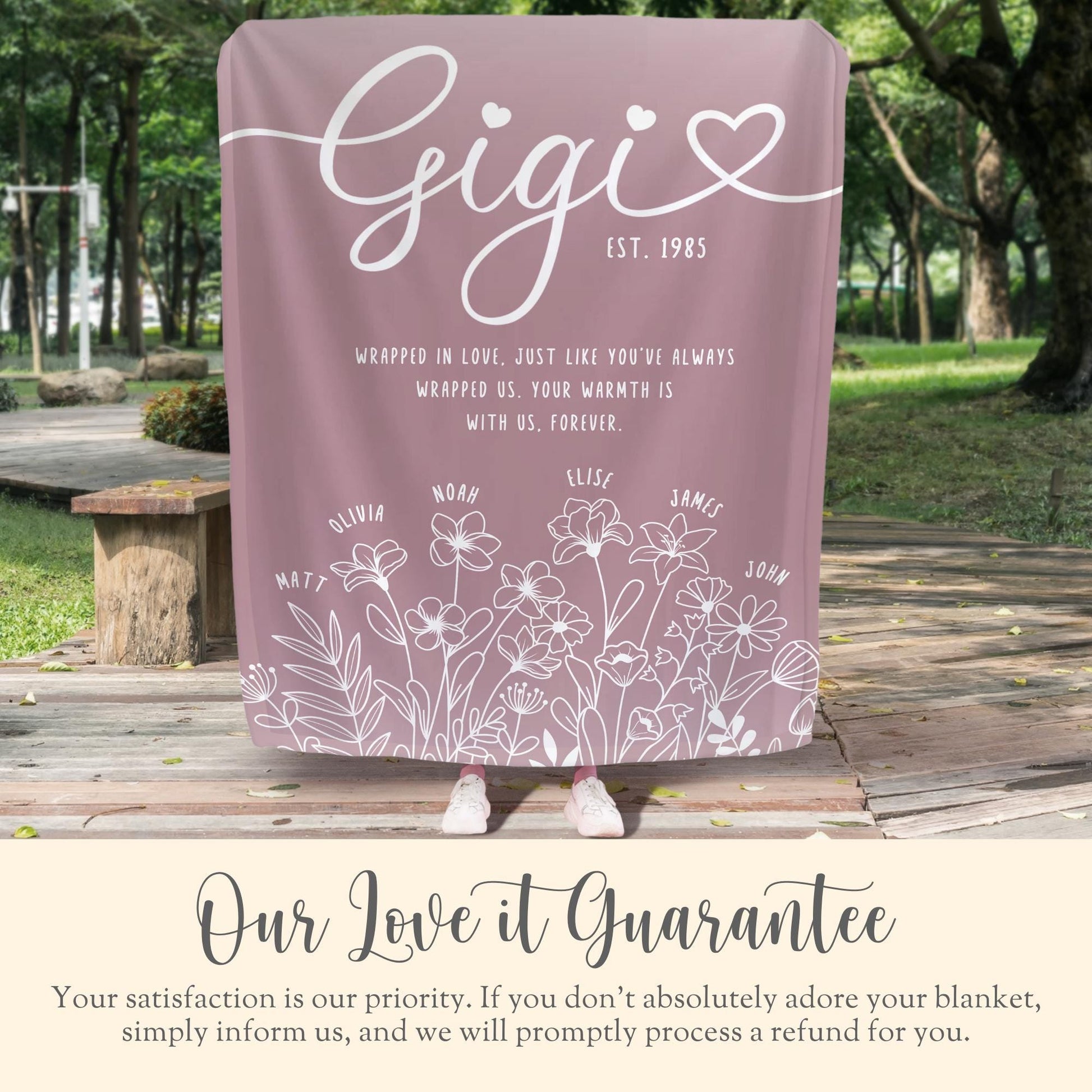 Personalized Gigi Minky Blanket Gift for Gigi Keepsake Blanket Mothers Day Gift Gigi Plush Blanket Grandmother Fleece Blanket from Grandkids