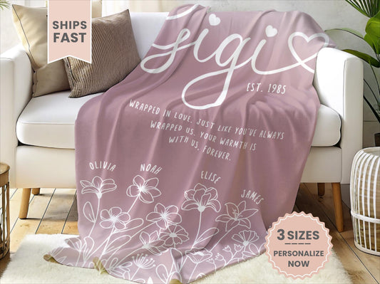 Personalized Gigi Minky Blanket 
Gift for Gigi 
Keepsake Blanket