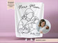 Personalized New Mom Line art minky blanket