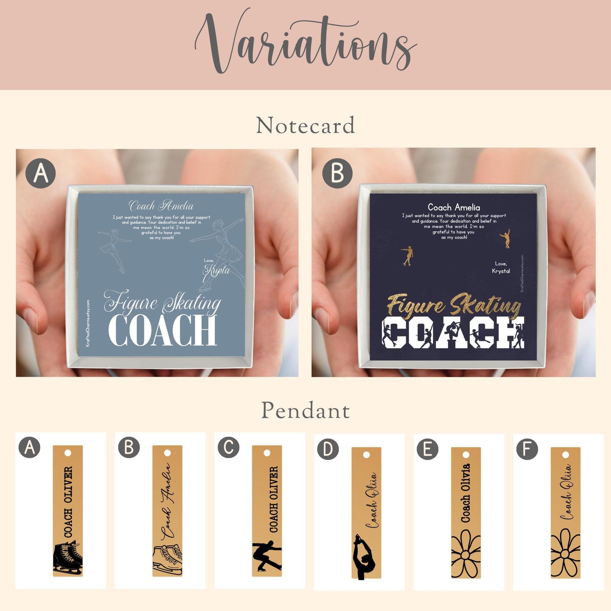 Personalized Figure Skating Coach Necklace Gift for Figure Skating Coach Bar Necklace Ice Skating Coach Charm Necklace Skate Coach Thank You
