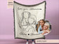 Glamma Line Art Portrait Woven Blanket