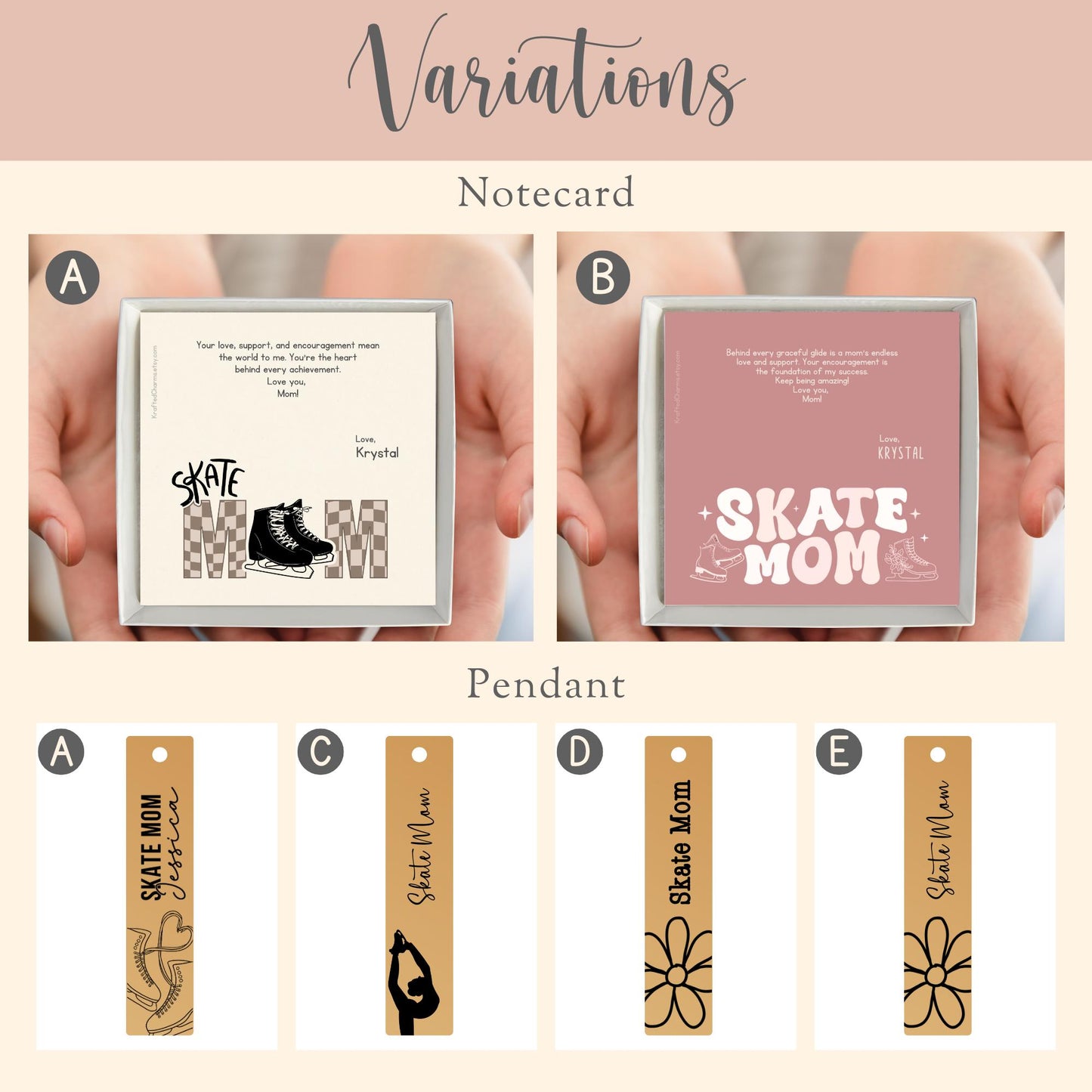 Gift for Skate Mom Jewelry
Ice Skating Mom Bar Necklace