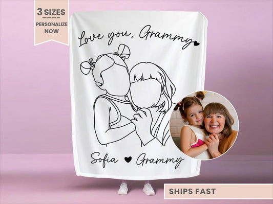 Personalized Grammy Line Art Portrait Minky Blanket
Grammy line art minky blanket
grammy portrait fleece blanket
