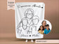 Personalized Abuela Line Art Portrait Minky Blanket