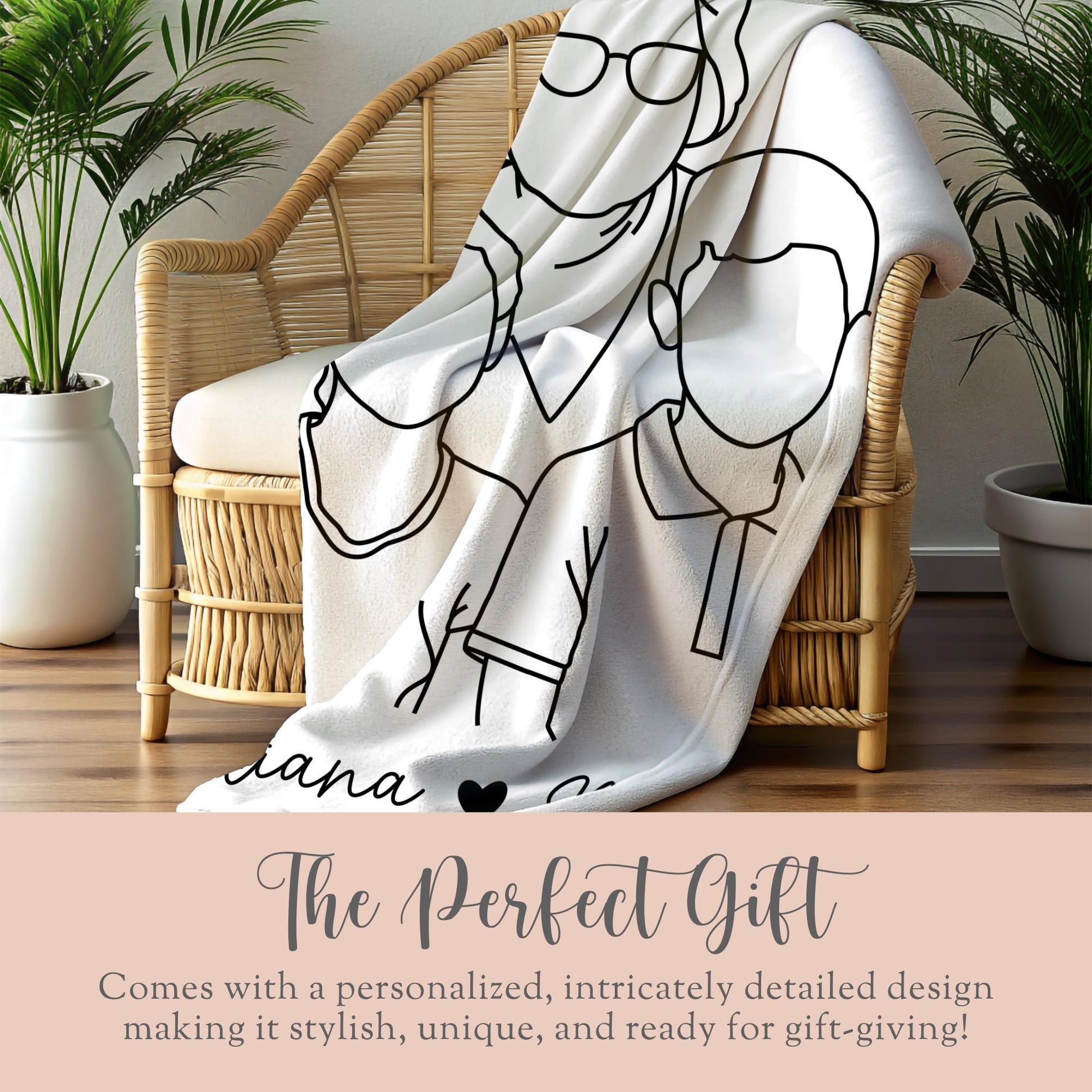 Gift for Abuela Line Drawing Plush Blanket 
Abuela line art fleece blanket
