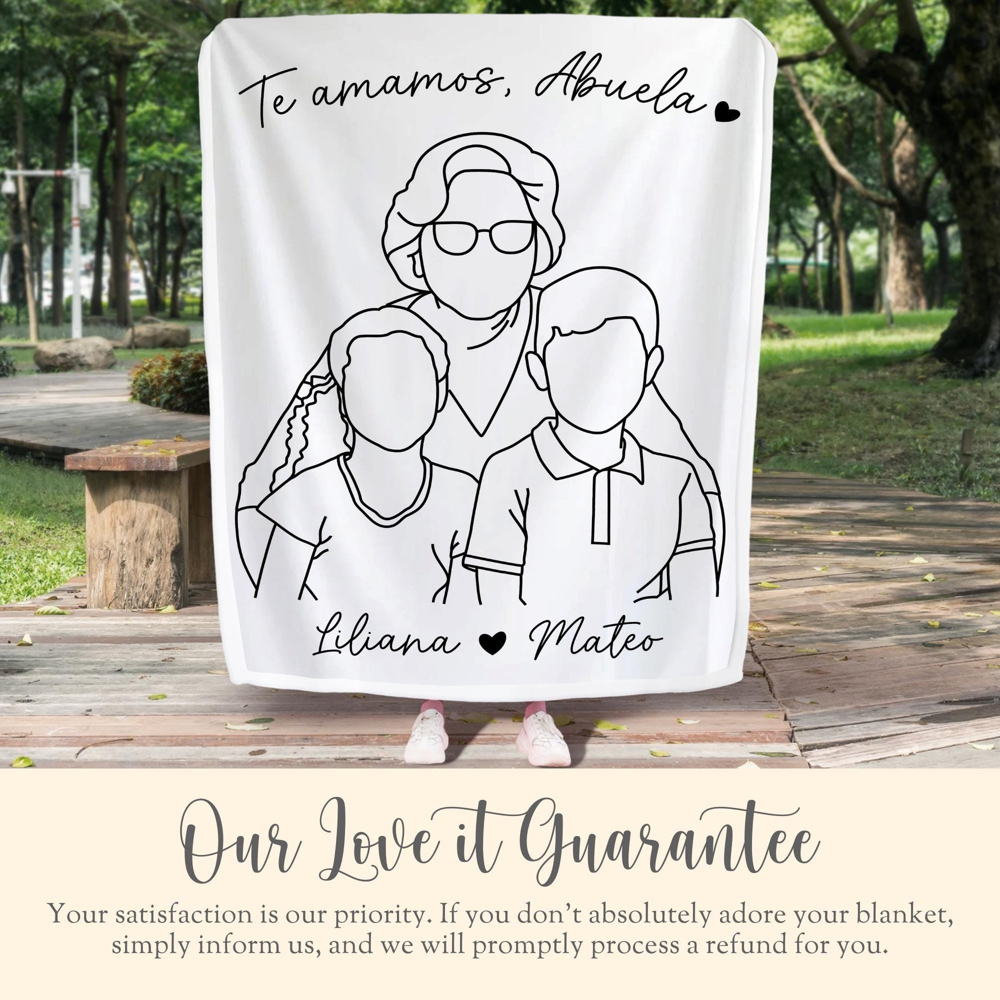 Personalized Abuela Line Art Portrait Minky Blanket Gift for Abuela Line Drawing Plush Blanket Mothers Day Gift Abuela Manta De Minky Regalo