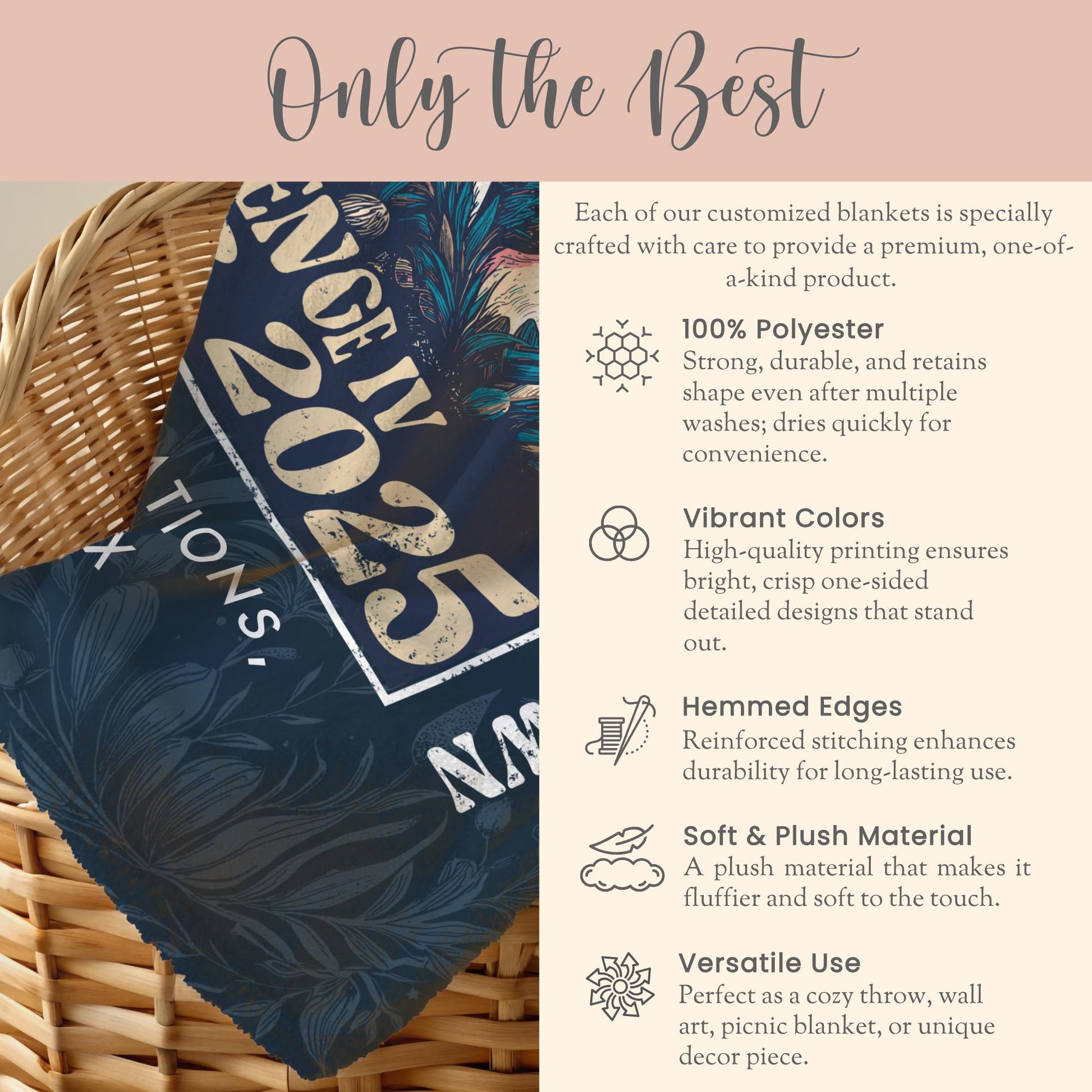 Personalized CC Challenge IV Minky Blanket Gift For Classical Conversations Challenge 4 Senior Plush Blanket Class Of 2025 Graduation Gift