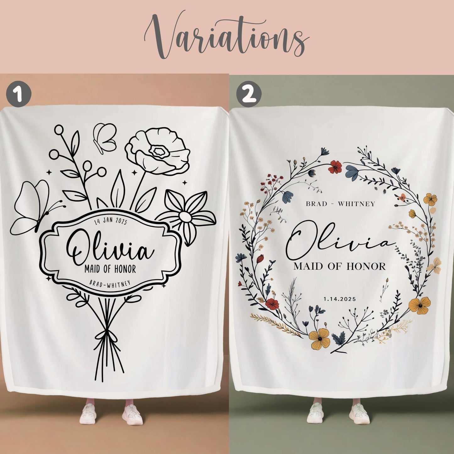 Personalized Maid of Honor Minky Blanket Gift for Maid of Honor Throw Wedding Proposal Gift Maid of Honor Plush Blanket Bridal Party Gift
