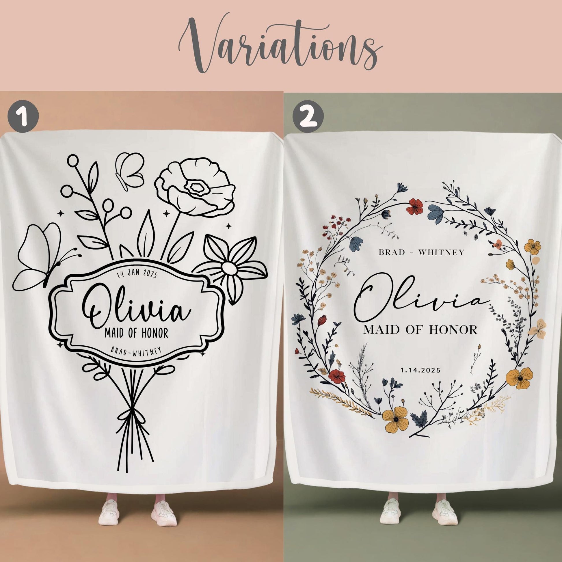 Personalized Maid of Honor Minky Blanket Gift for Maid of Honor Throw Wedding Proposal Gift Maid of Honor Plush Blanket Bridal Party Gift