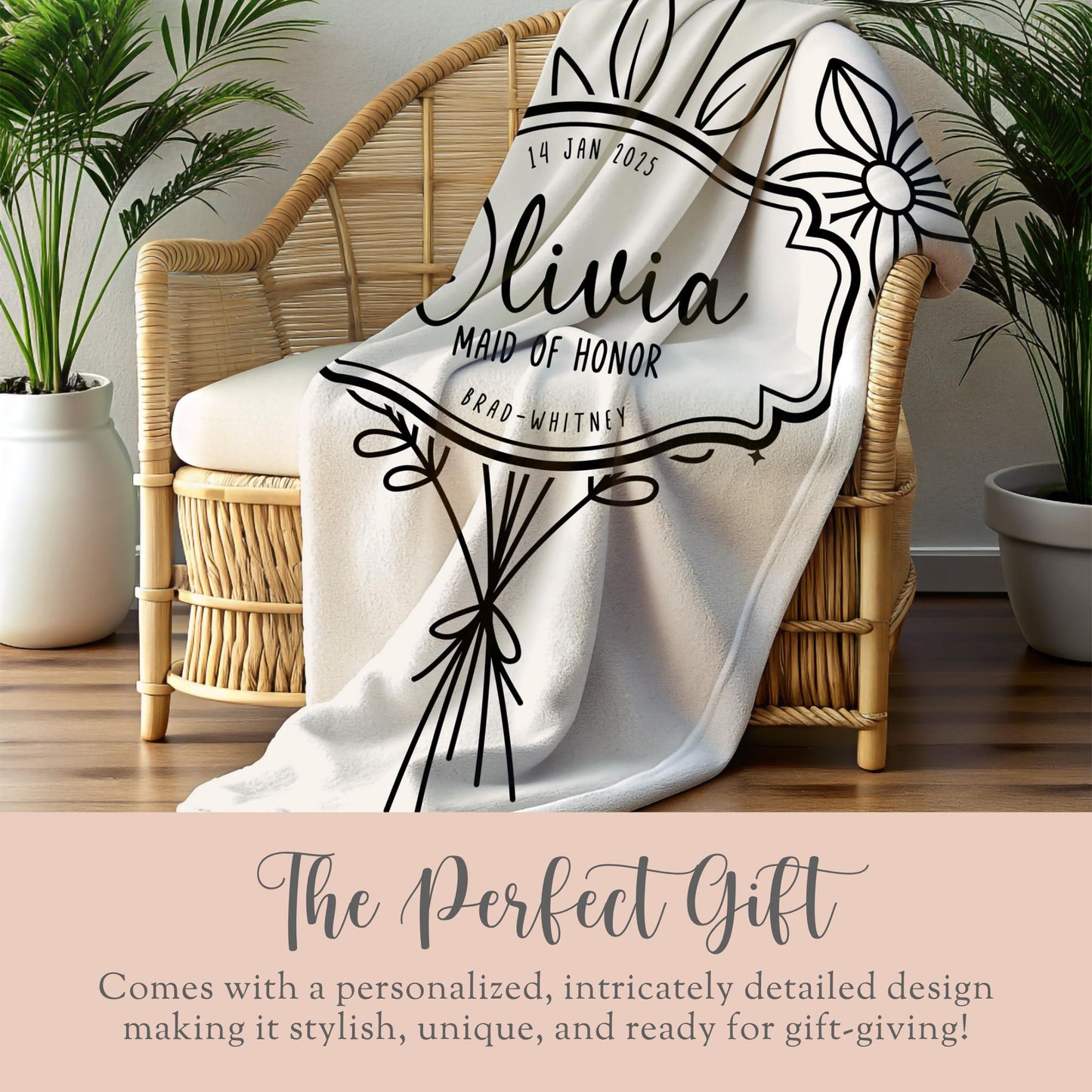 Gift for Maid of Honor Throw 
Wedding Proposal Gift