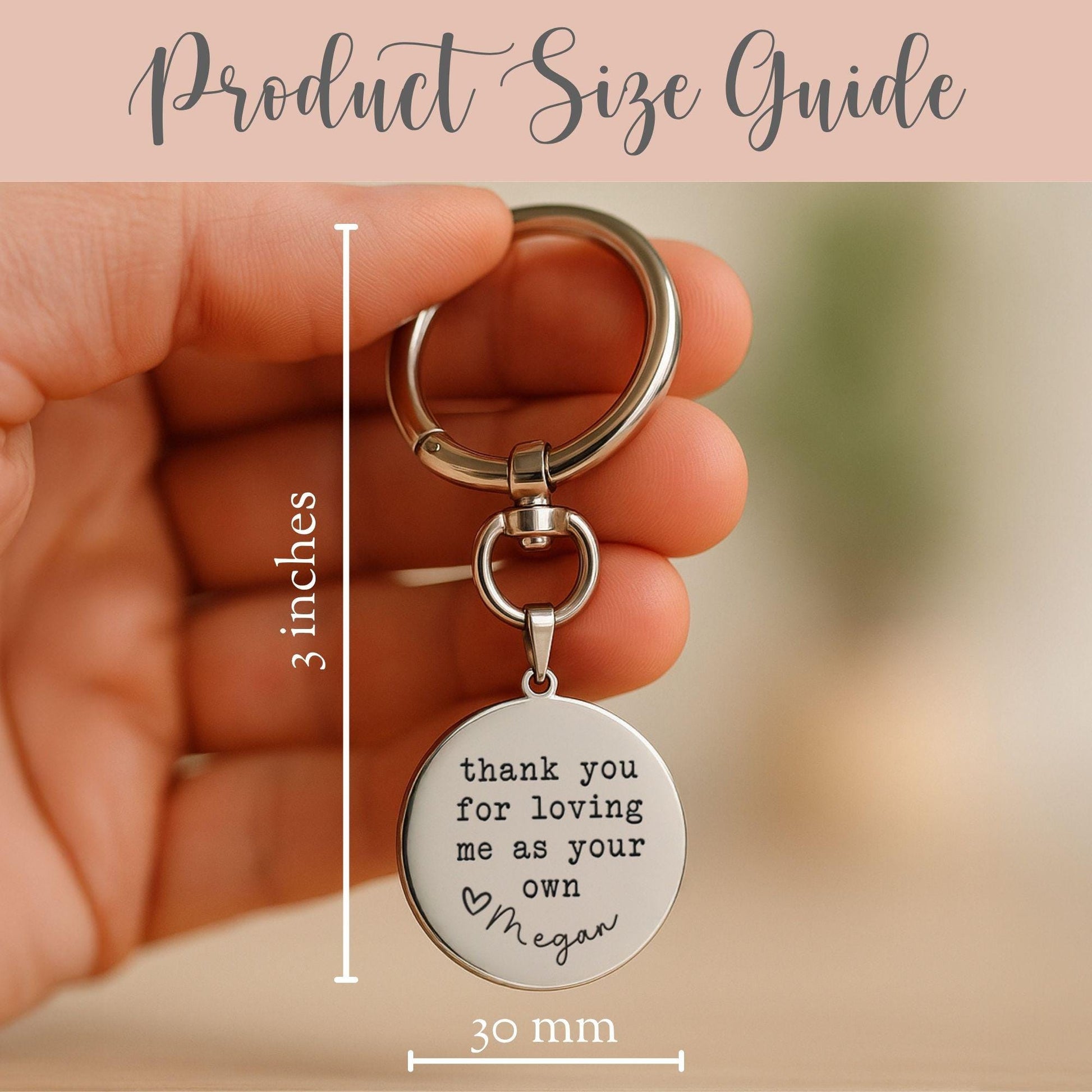 Personalized Bonus Dad Keychain Gift for Bonus Dad Keyfob Fathers Day Gift Step Dad Keyring Present Bonus Dad Thank You from Stepdaughter