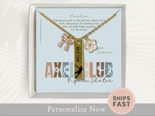 Personalized Axel Club Figure Skating Necklace 
Gift For Axel Figure Skater Jewelry