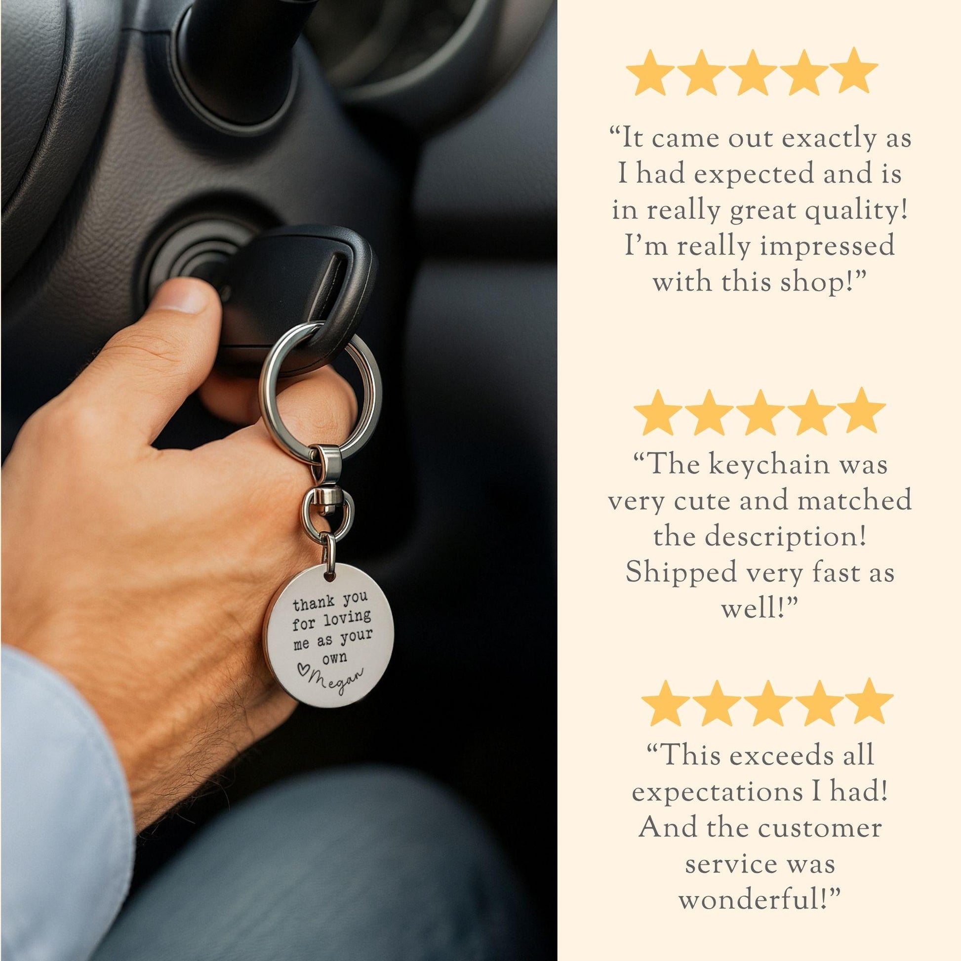 Personalized Bonus Dad Keychain Gift for Bonus Dad Keyfob Fathers Day Gift Step Dad Keyring Present Bonus Dad Thank You from Stepdaughter